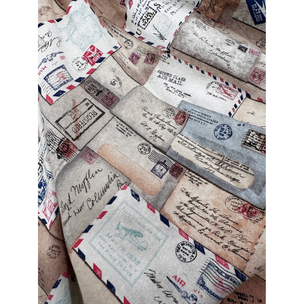 Retrolicious Modcloth Portcard Love Letters Print Dress Womens Small Tan Novelty - Picture 9 of 14